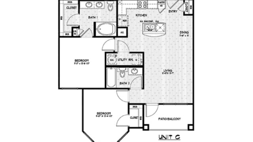 Two Bedroom, Two Bathroom